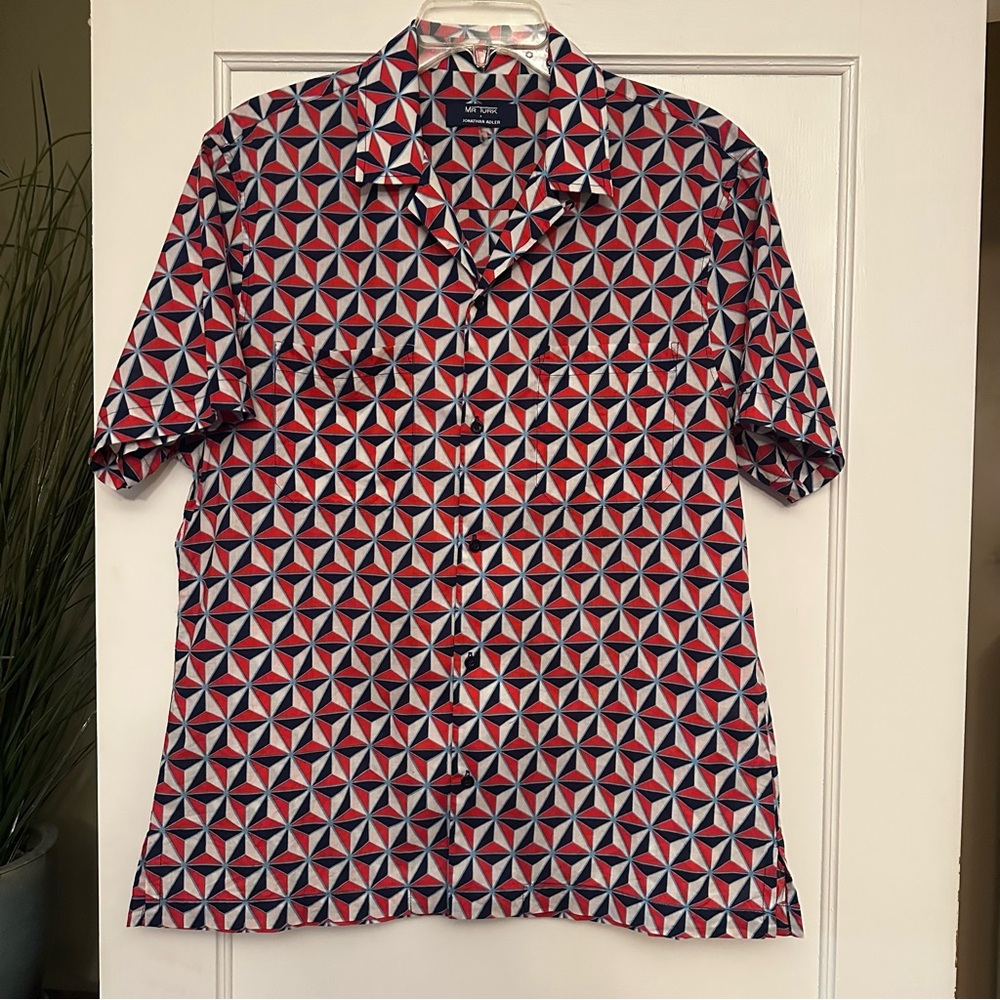Mr. Turk + Jonathan Adler Collab Geometric Shirt L